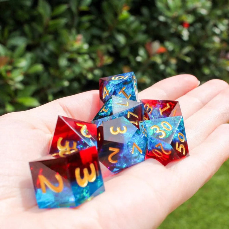 Blue and Red Sharp dice