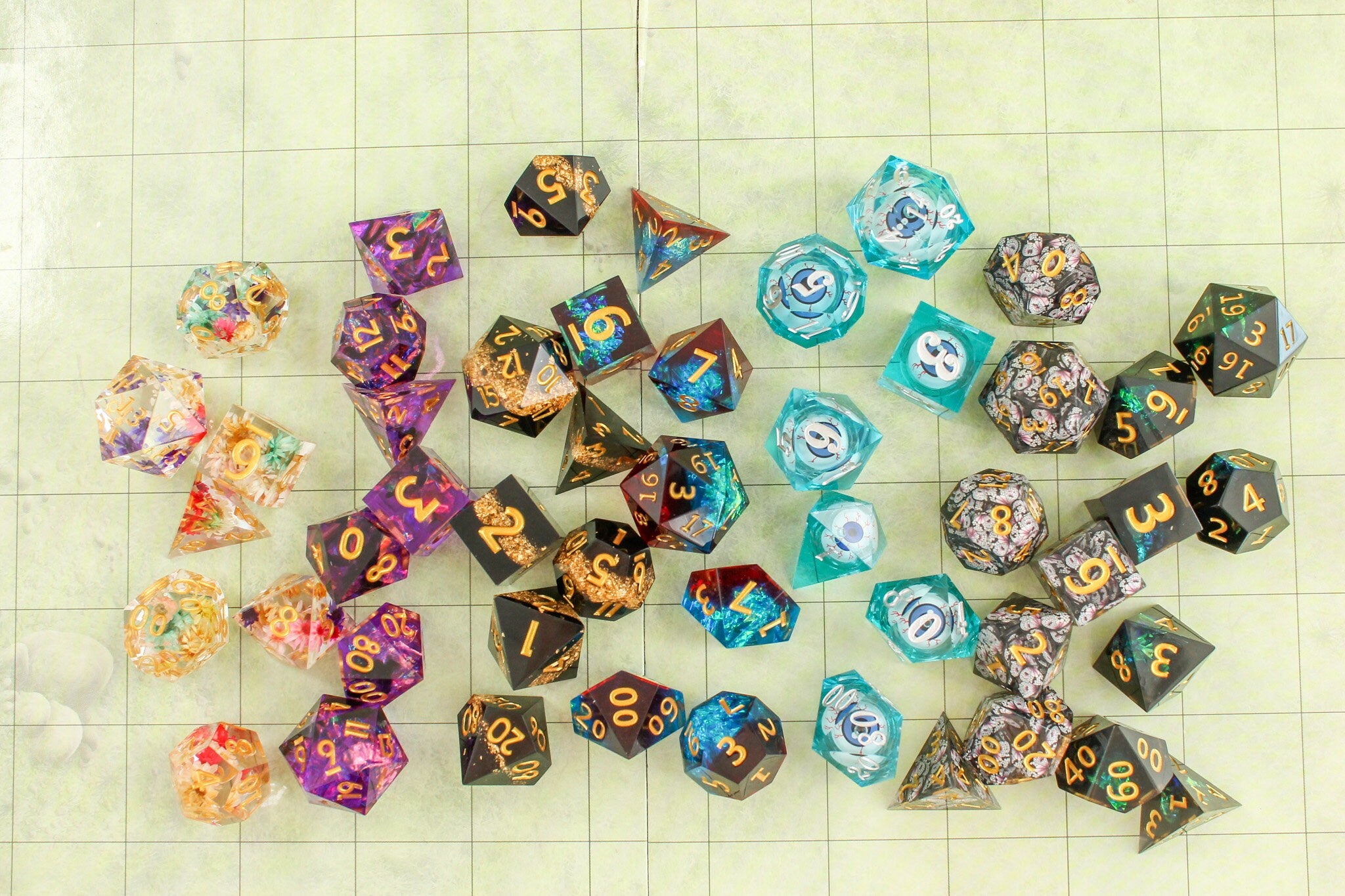 Dungeons and Dragons, Sharp Mystery Dice DnD Dice over 100 styles available, Sharp Polyhedral Dice never the same sets | DnD Dice