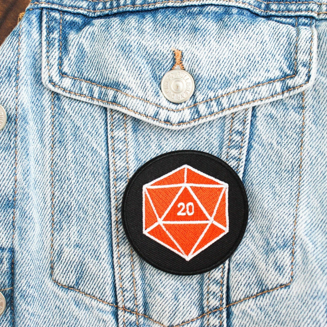 Dungeons & Dragons Orange D20 Embroidered Patch - DnD