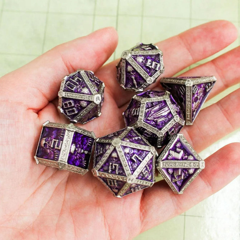 Purple Crypt Skull Dice Set