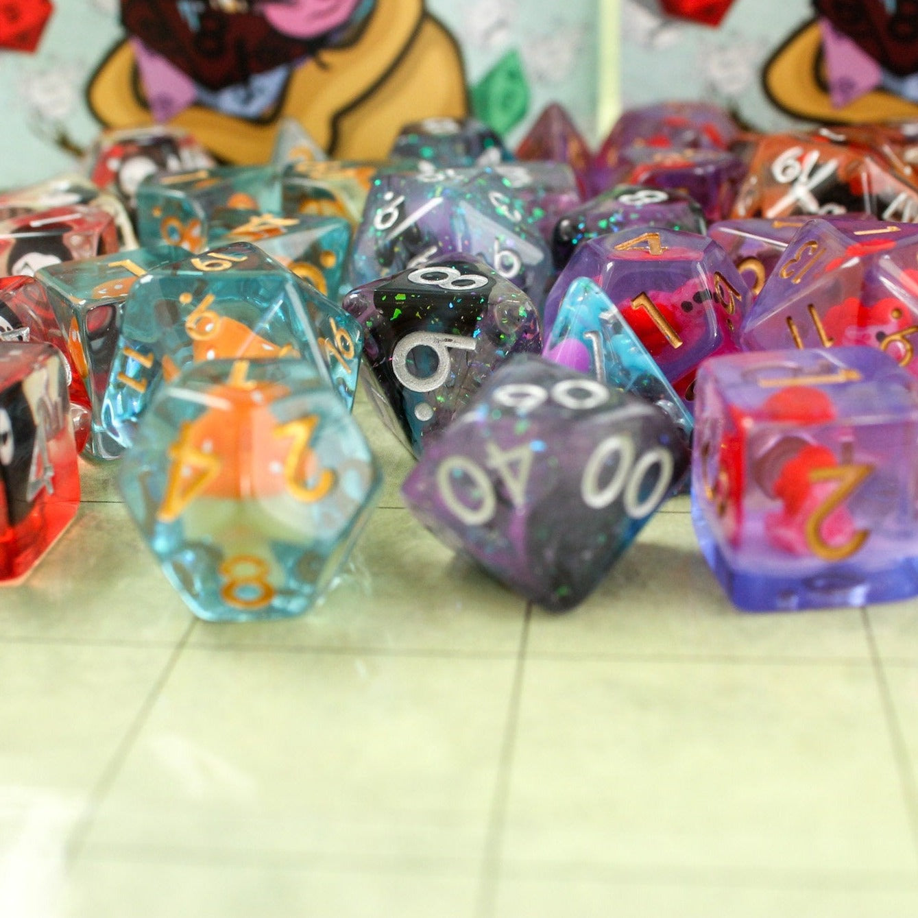 Dungeons and Dragons, Filled Mystery Dice DnD Dice over 100 styles available, Filled Polyhedral Dice never the same sets | DnD Dice