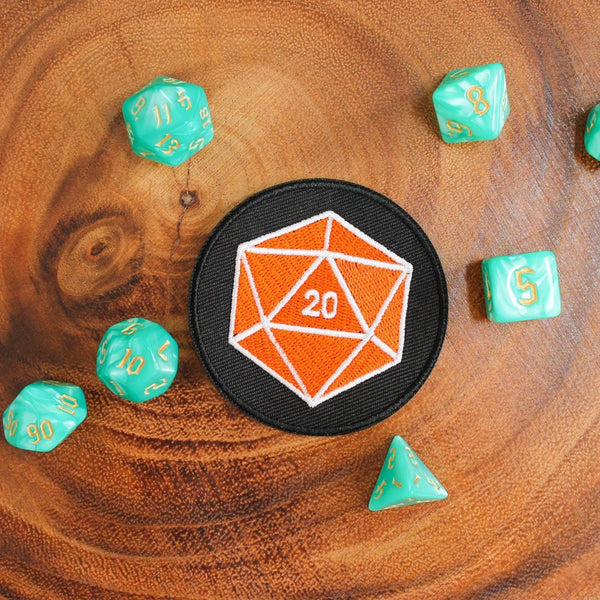 Dungeons & Dragons Orange D20 Embroidered Patch - DnD