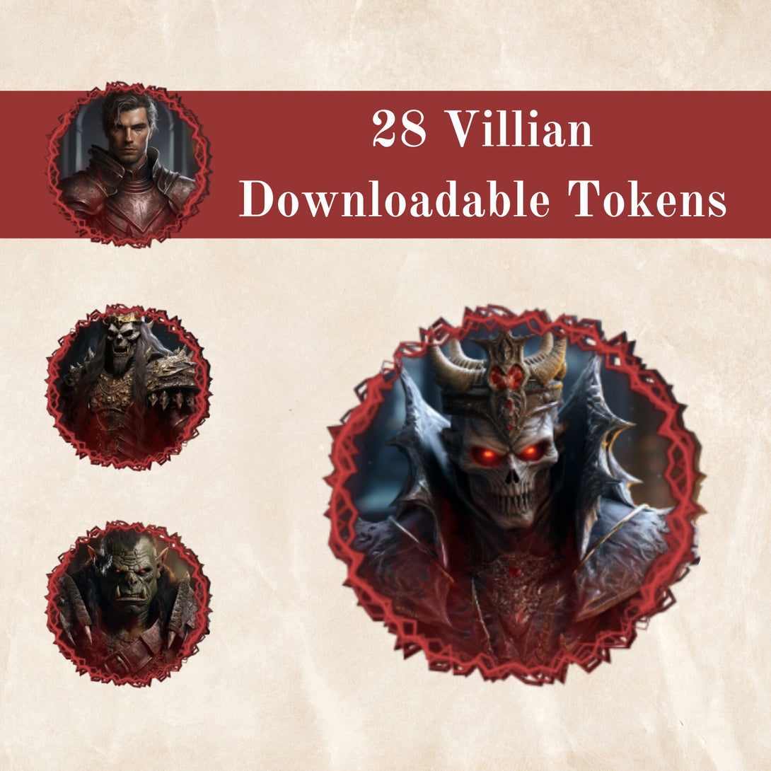 28 DnD Villian Tokens - Downloadable | Dungeons and Dragons Tokens | Roll20 | Foundry VTT | Fantasy Grounds | Battle Map Tokens