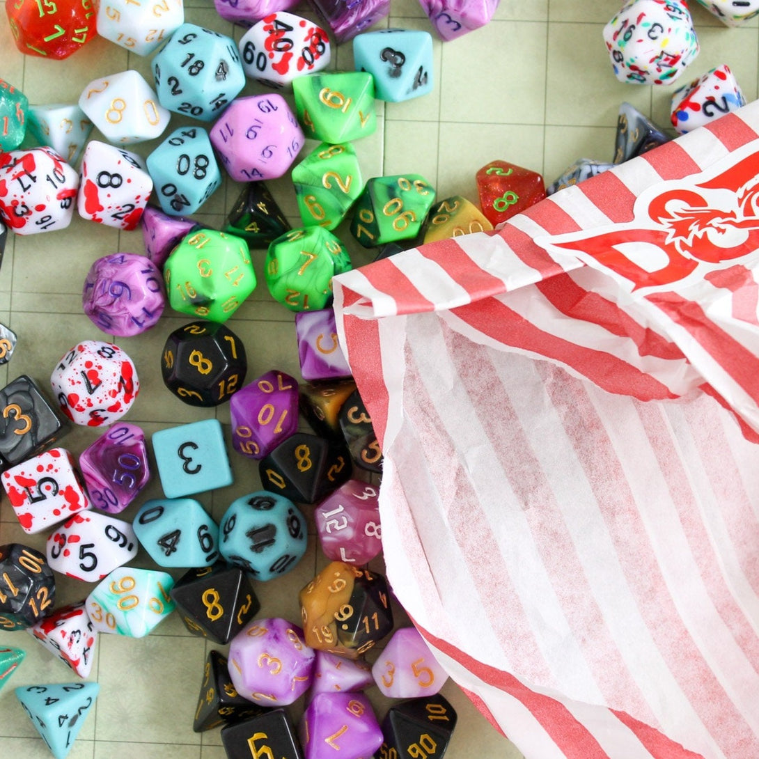 Tear and Share Bulk DnD Mystery Dice Sets, Random Styles of Dice | Over 100 styles of DnD Dice available | DnD Gift Dice