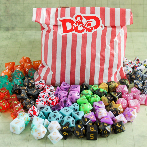 Tear and Share Bulk DnD Mystery Dice Sets, Random Styles of Dice | Over 100 styles of DnD Dice available | DnD Gift Dice