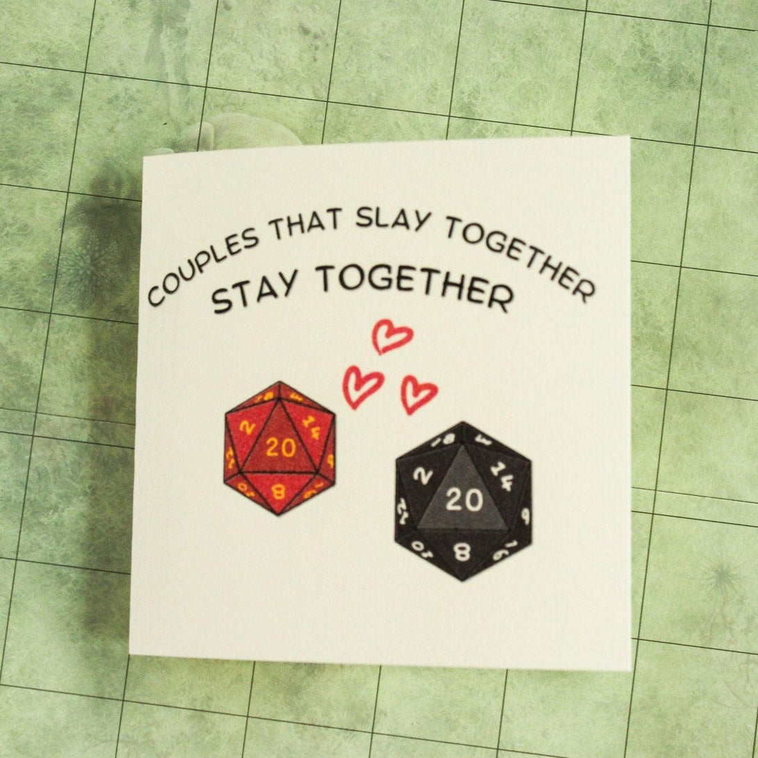 DnD Couples That Slay Together Stay Together Romance Love Card | Dungeons and Dragons Card | DnD Card | DnD Present | DnD Love | DnD Gift