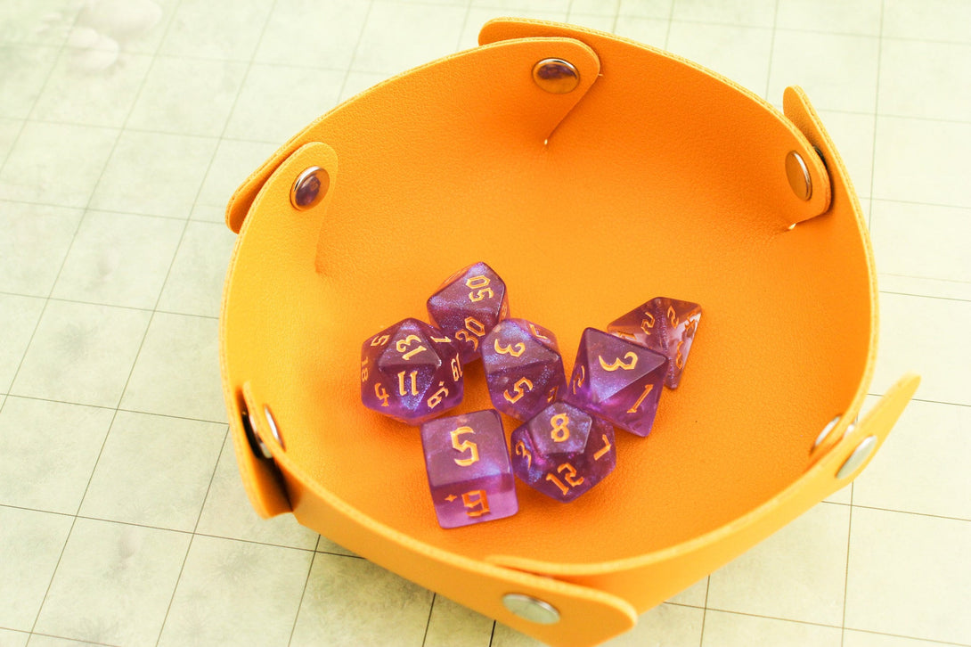 Purple Glitter DnD Dice Set | Dungeons and Dragons Green Dice (7) | Polyhedral Dice