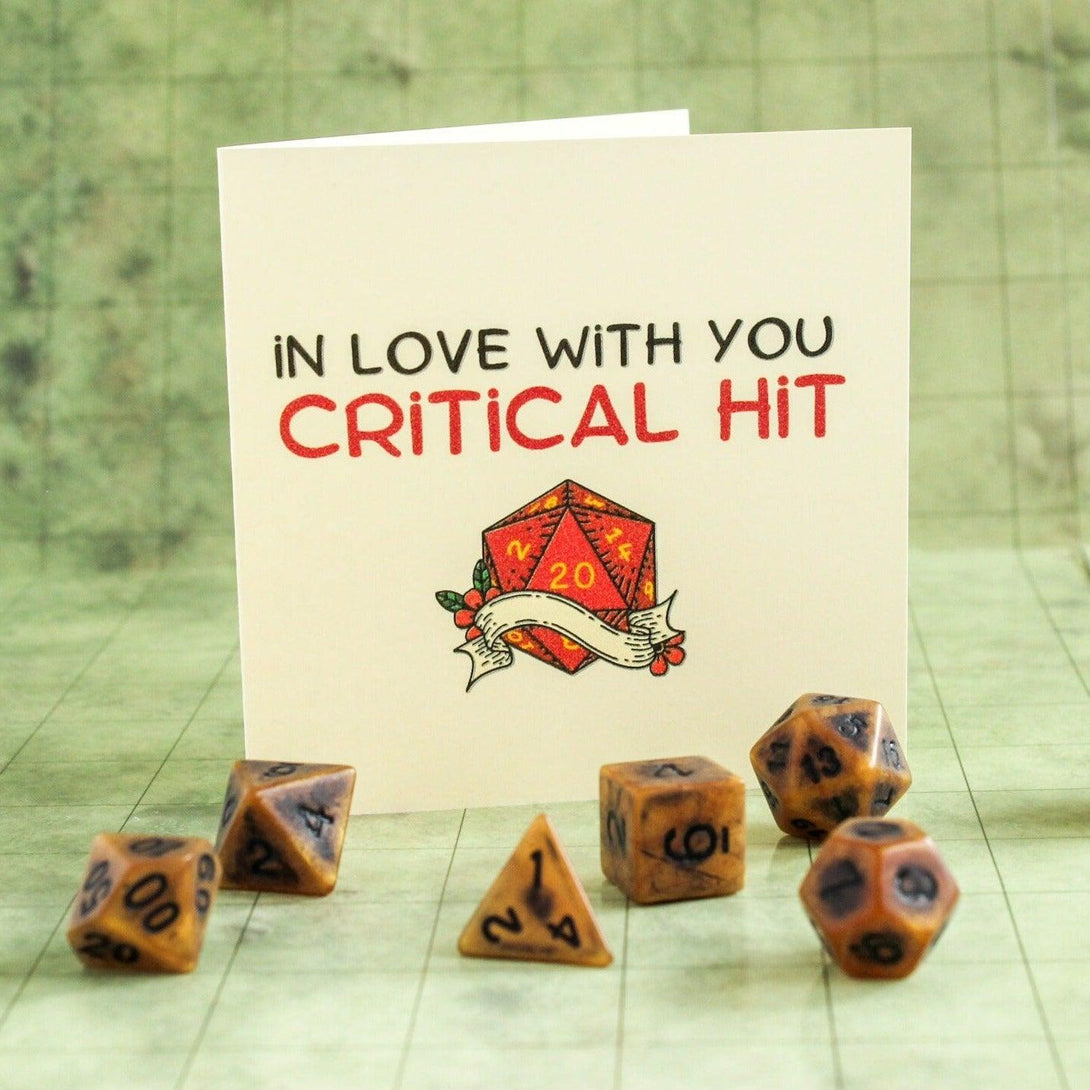 DnD In Love With You Critical Hit Romance Love Card | Dungeons and Dragons Card | DnD Card | DnD Present | DnD Love | DnD Gift