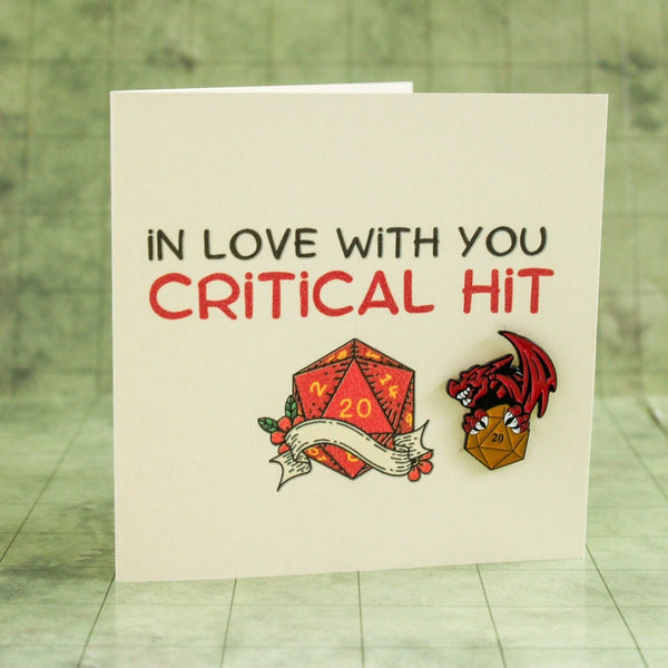 DnD In Love With You Critical Hit Romance Love Card | Dungeons and Dragons Card | DnD Card | DnD Present | DnD Love | DnD Gift