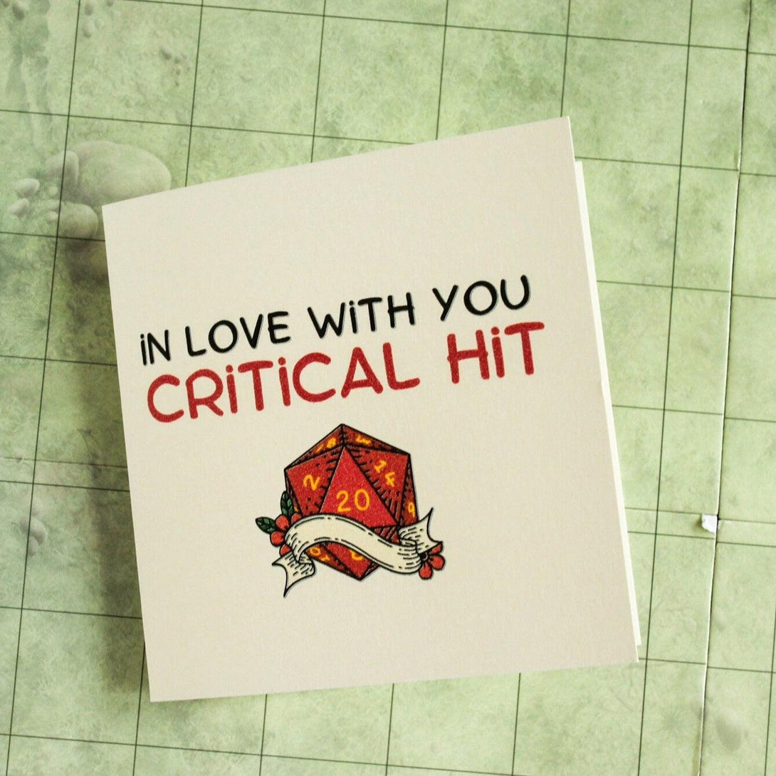 DnD In Love With You Critical Hit Romance Love Card | Dungeons and Dragons Card | DnD Card | DnD Present | DnD Love | DnD Gift