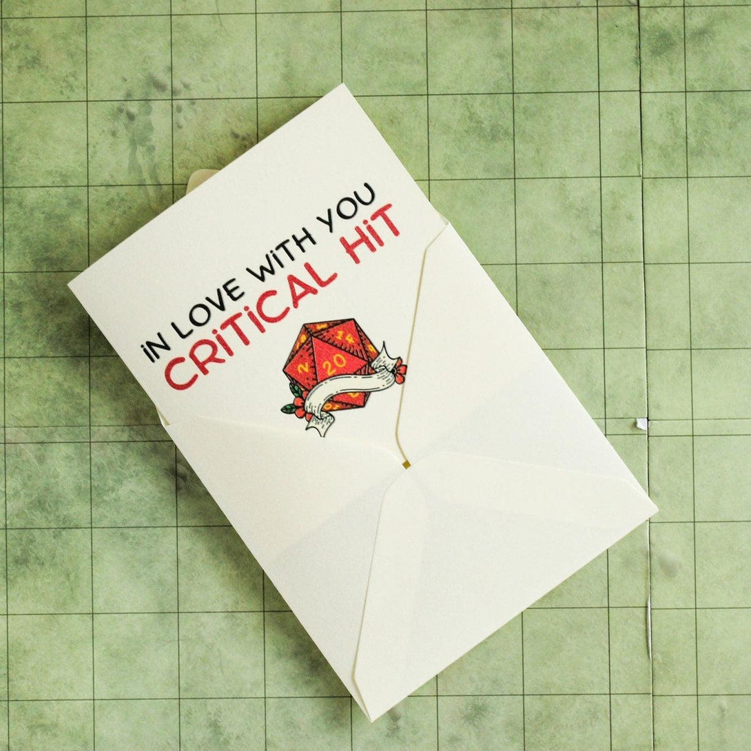 DnD In Love With You Critical Hit Romance Love Card | Dungeons and Dragons Card | DnD Card | DnD Present | DnD Love | DnD Gift