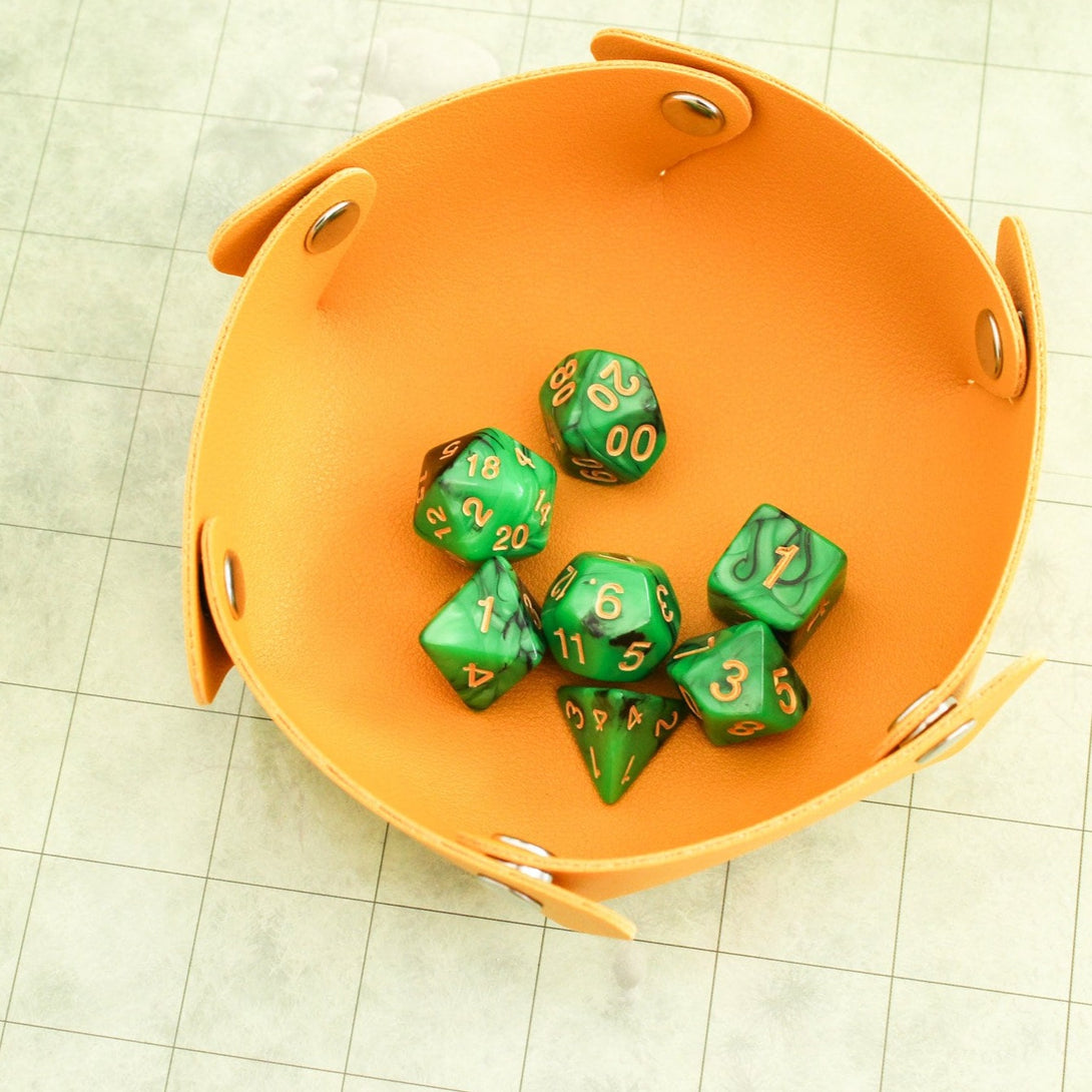 Green and Black Dice DnD Dice Set | Dungeons and Dragons Dice (7) | Polyhedral Dice