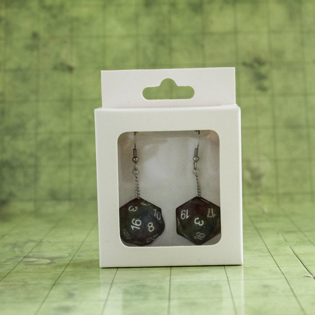 Rainbow D&D D20 Dice Earrings - Full Size D20 - RPG Fantasy Gift DND