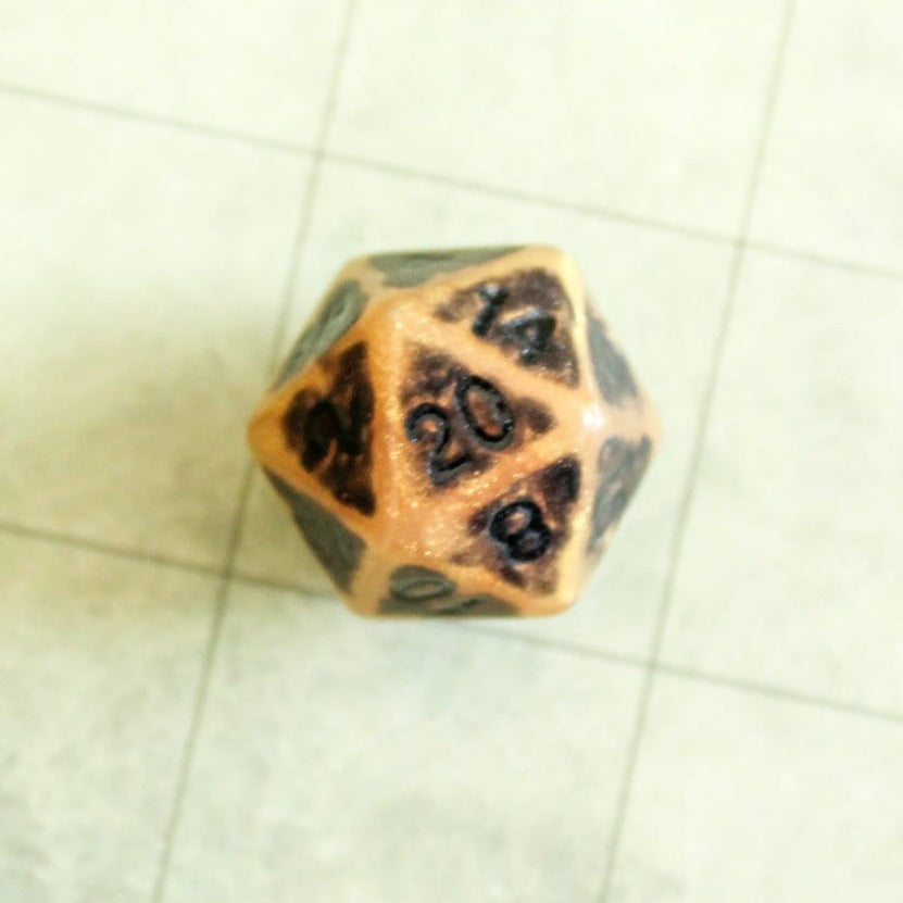 Archaic Bronze DnD Dice Set | Dungeons and Dragons Bronze Dice (7) | Polyhedral Dice