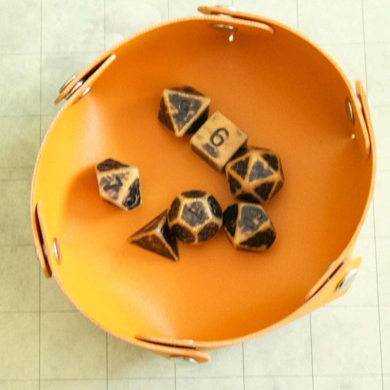 Archaic Bronze DnD Dice Set | Dungeons and Dragons Bronze Dice (7) | Polyhedral Dice