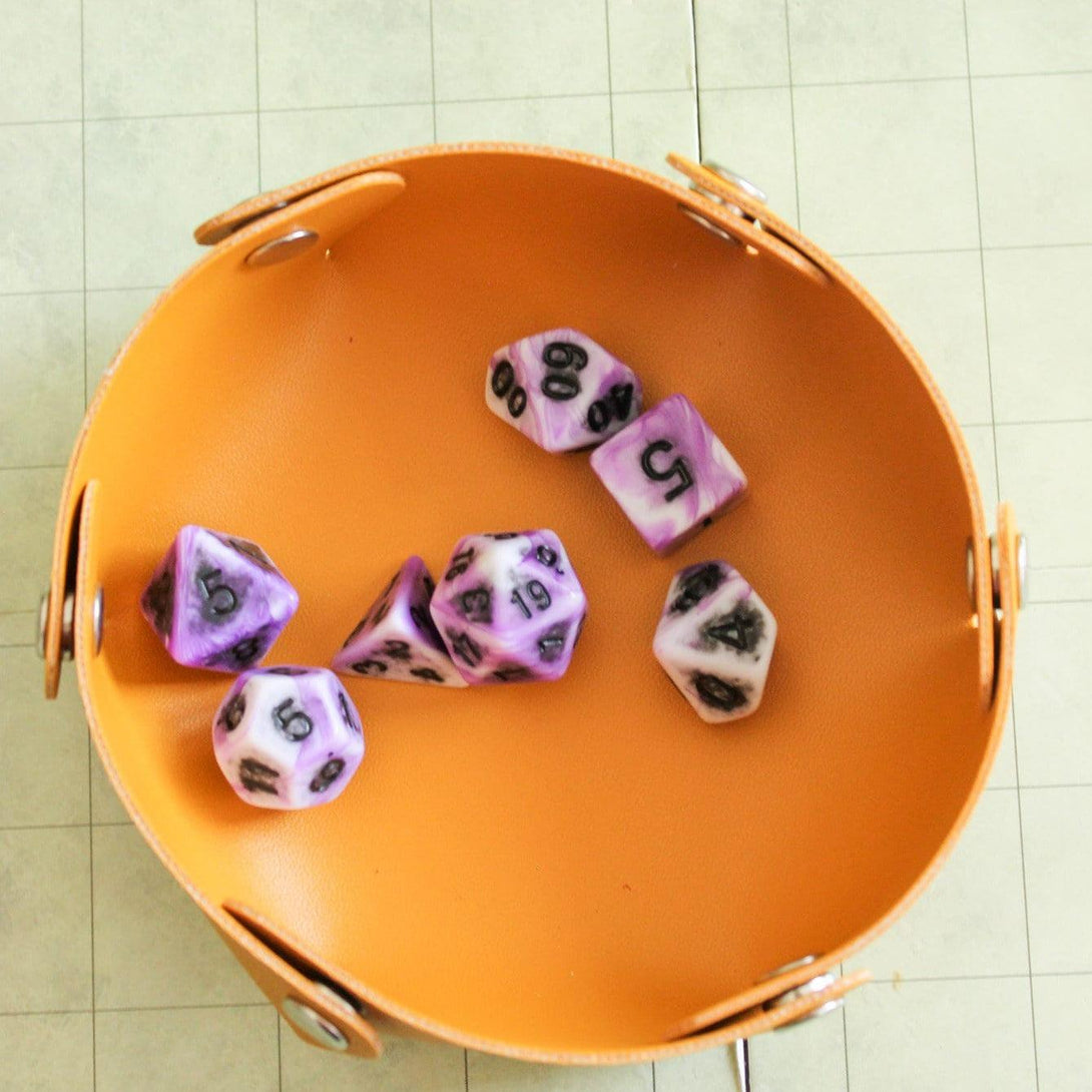 Archaic Purple DnD Dice Set | Dungeons and Dragons Purple Dice (7) | Polyhedral Dice