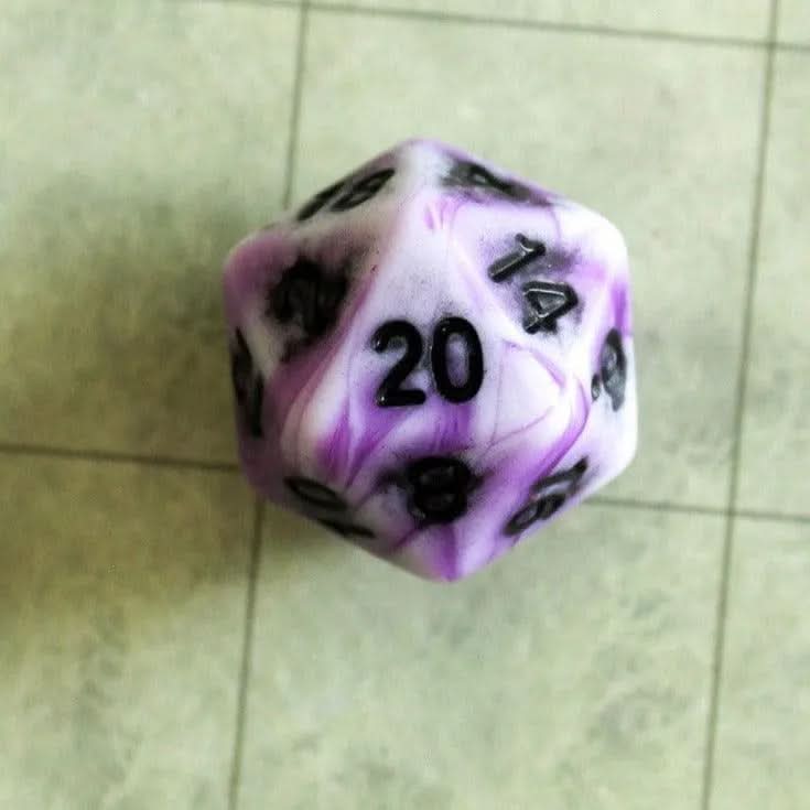 Archaic Purple DnD Dice Set | Dungeons and Dragons Purple Dice (7) | Polyhedral Dice