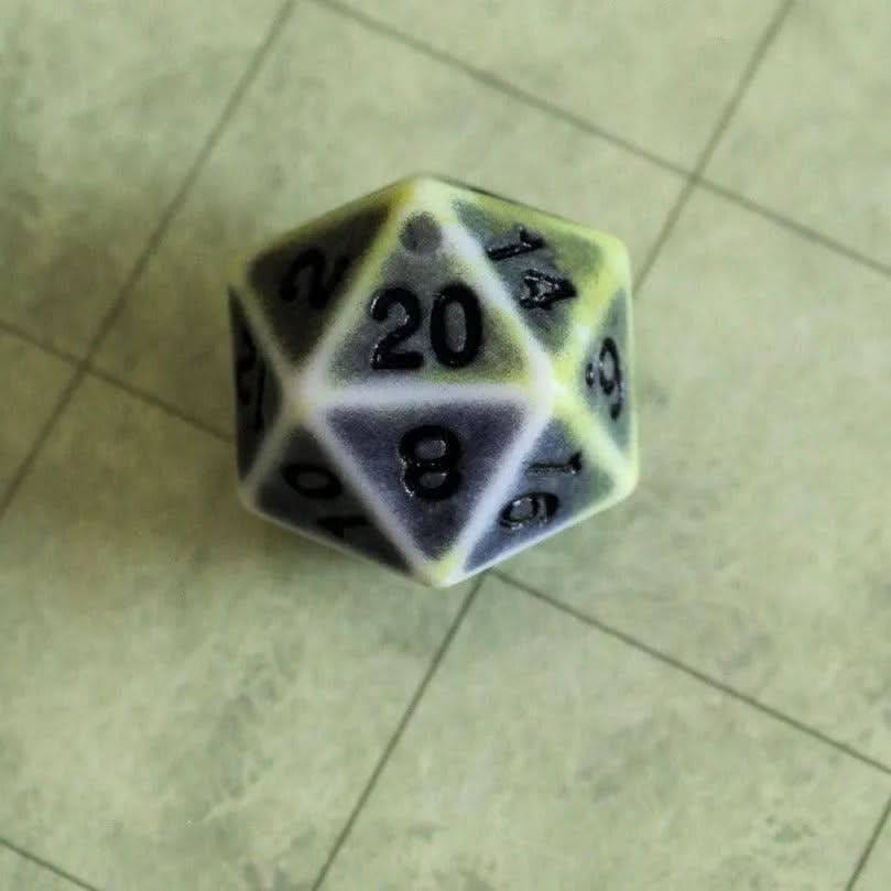 Archaic Yellow Green DnD Dice Set | Dungeons and Dragons Dice (7) | Polyhedral Dice