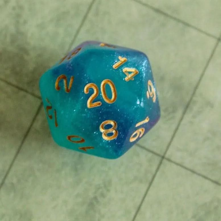 Purple and Blue Mermaid Dice Set | for DnD | Dungeons and Dragons (7) | Polyhedral Dice