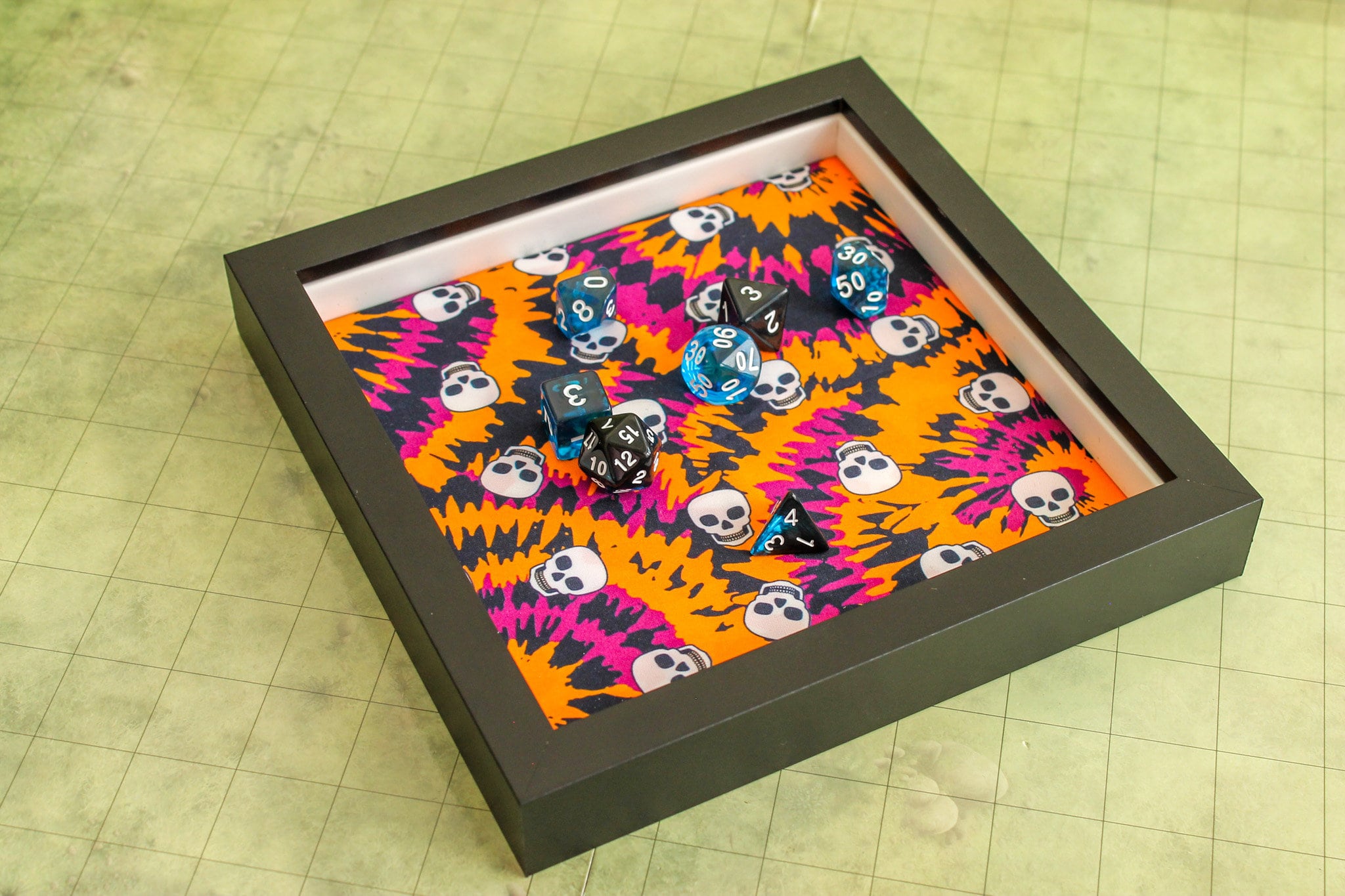 Skull Dice Tray DnD Handmade | Dice Box | Dungeons And Dragons | DND Gift | Fabric Dice Tray