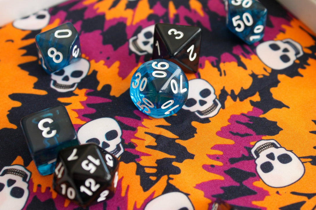 Skull Dice Tray DnD Handmade | Dice Box | Dungeons And Dragons | DND Gift | Fabric Dice Tray