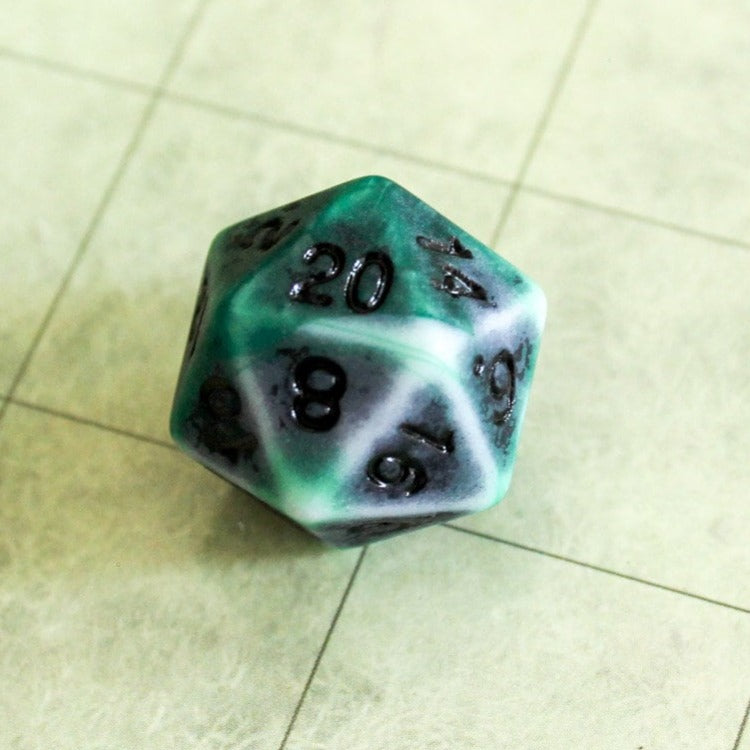 Archaic Green DnD Dice Set | Dungeons and Dragons Blue Dice (7) | Polyhedral Dice
