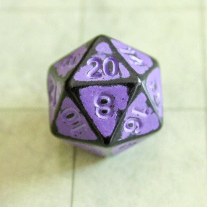 Archaic Purple DnD Dice Set | Dungeons and Dragons Purple Black Faded Dice (7) | Polyhedral Dice