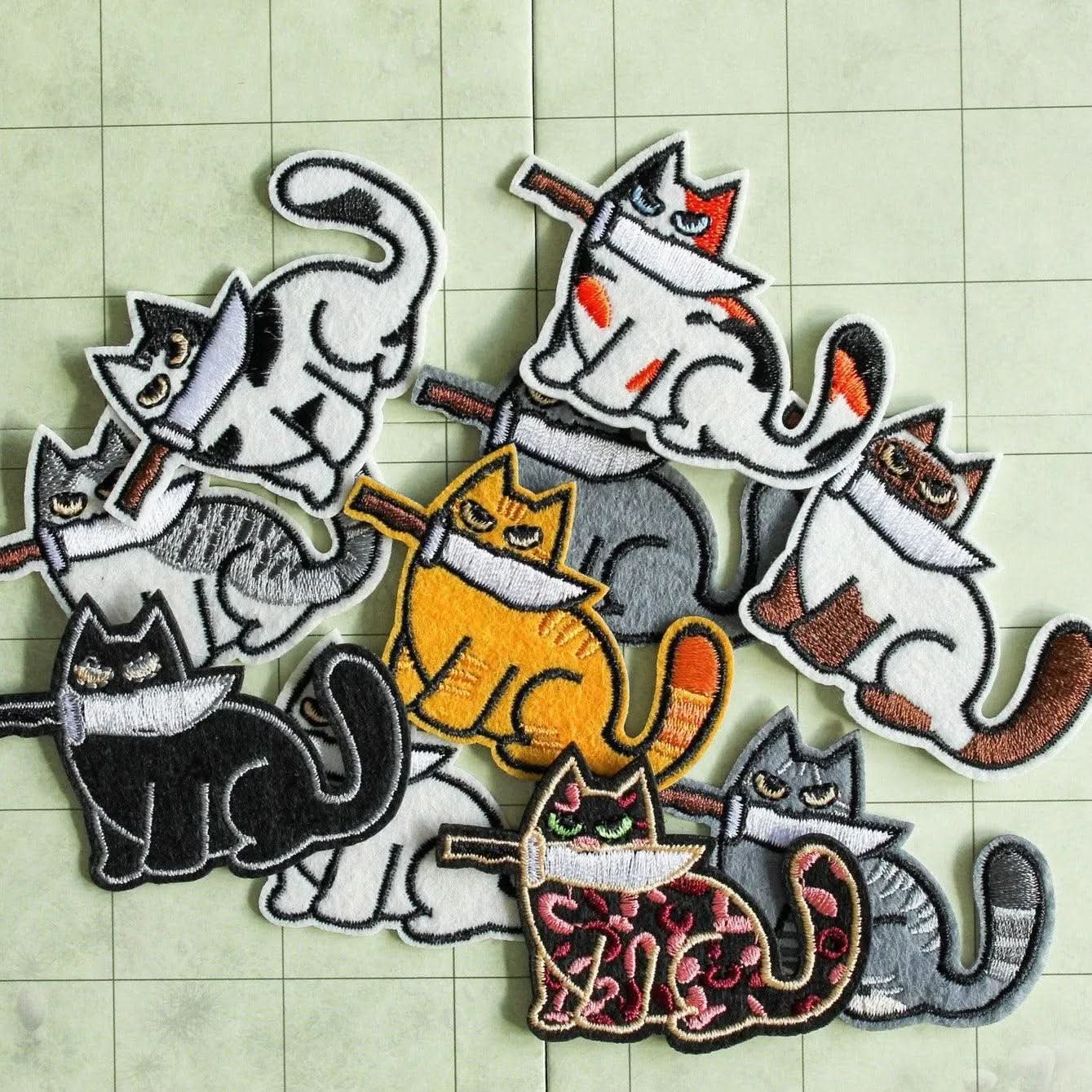 Mystery Dagger Cat Patch Dungeons & Dragons Dungeon Embroidered Cat Patch - DnD - Humorous Cute Dnd - MysteryDiceGoblins