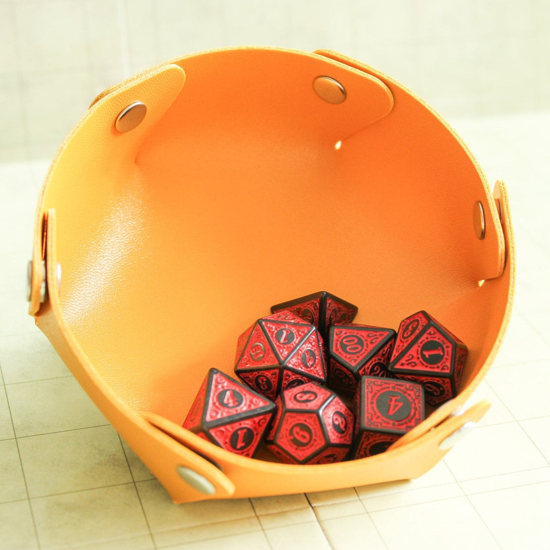 Red Zoltar DnD Dice Set | Dungeons and Dragons Red Zoltar Dice (7) | Polyhedral Dice | DND | Chunky Dice | Old Fahsioned | Black Lined - MysteryDiceGoblins