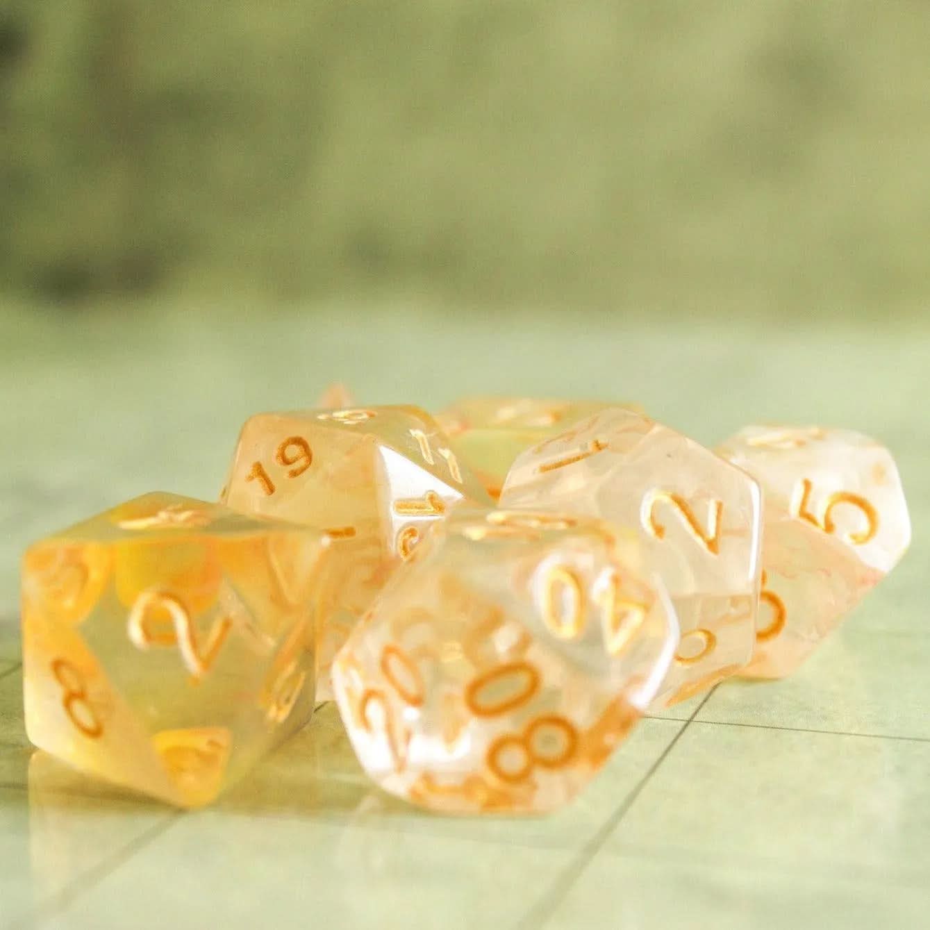 Yellow Nebula Dice Set