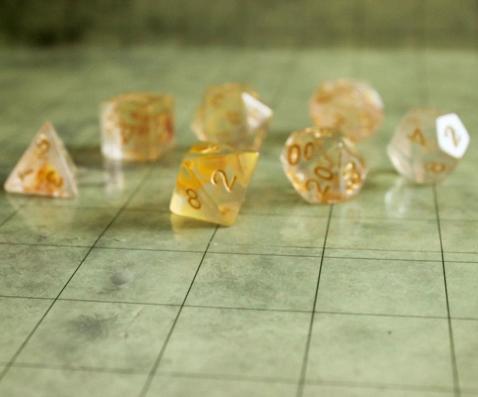 Yellow Nebula Dice Set