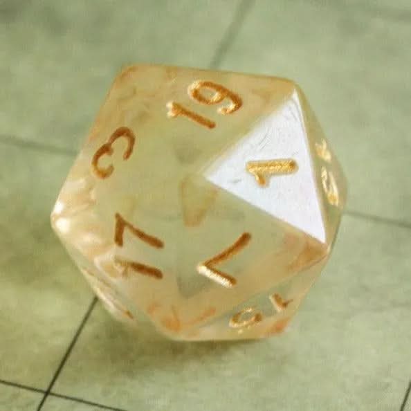 Yellow Nebula TTRPG  Dice Set |    Yellow Dice (7) | Polyhedral Dice | See through dice set | Transparent | Gold Writing