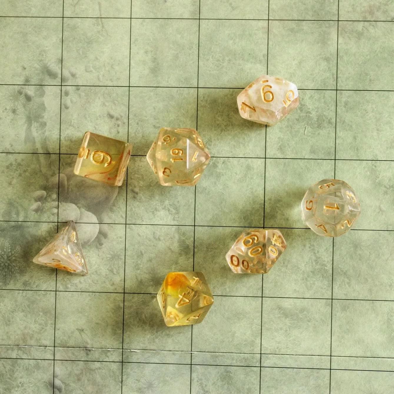 Yellow Nebula Dice Set