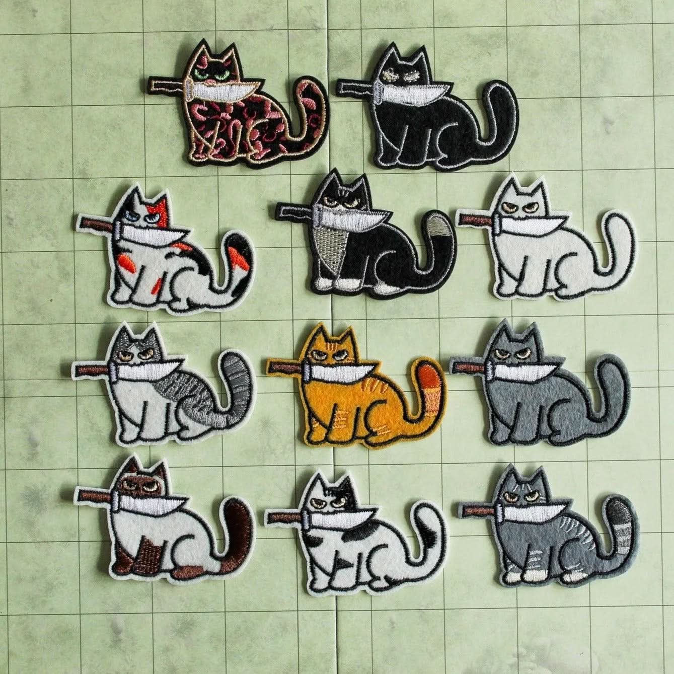 Mystery Dagger Cat Patch Dungeons & Dragons Dungeon Embroidered Cat Patch - DnD - Humorous Cute Dnd - MysteryDiceGoblins