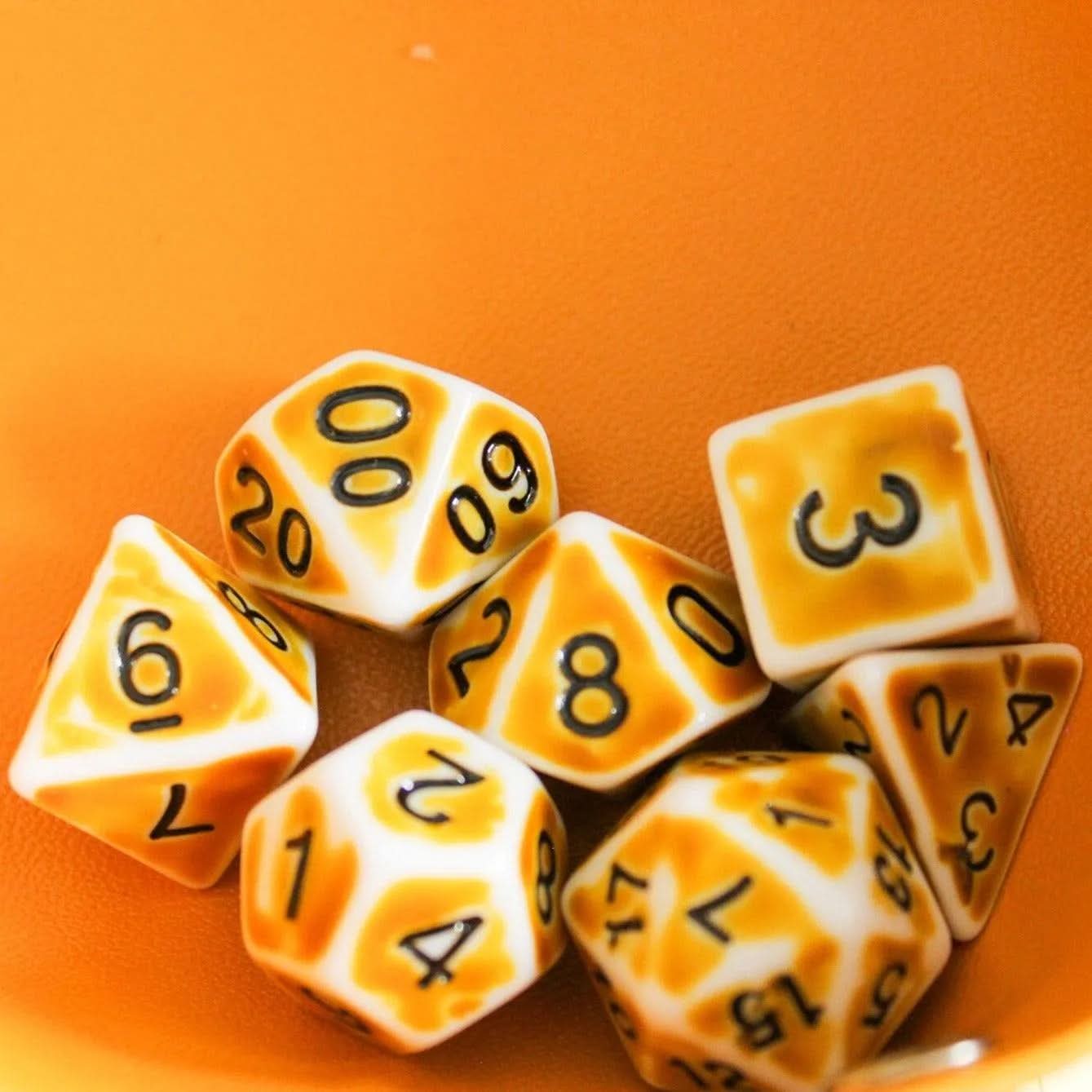 Archaic Yellow DnD Dice Set dnd dice
