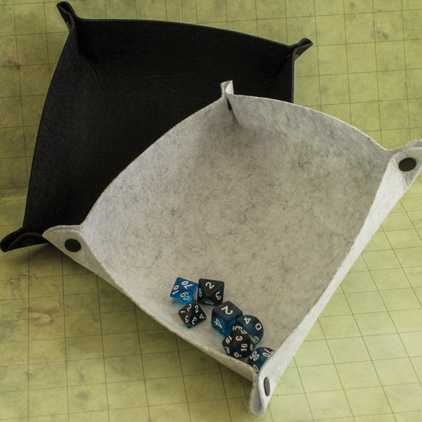DnD Felt Dice Tray - Square Tray Dungeons and Dragons, Tabletop Dice Tray | Black or Grey Dice Tray - MysteryDiceGoblins