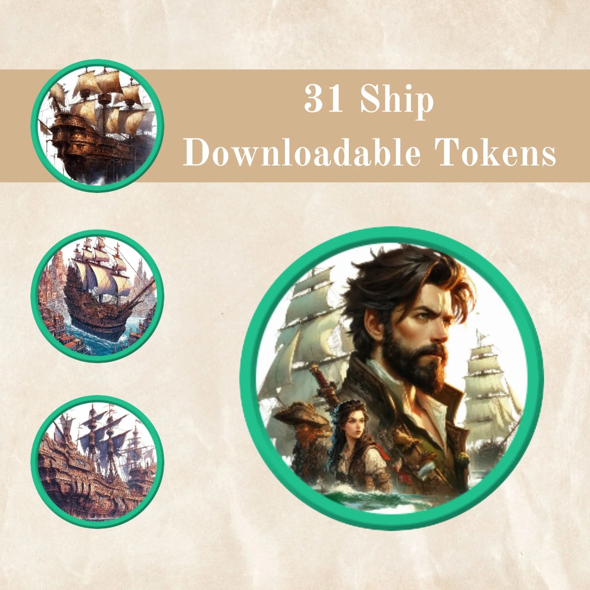 31 DnD Ship Tokens - Downloadable | Dungeons & Dragons Token | Roll20 | Foundry VTT | Fantasy Grounds | Battle Map Tokens - MysteryDiceGoblins