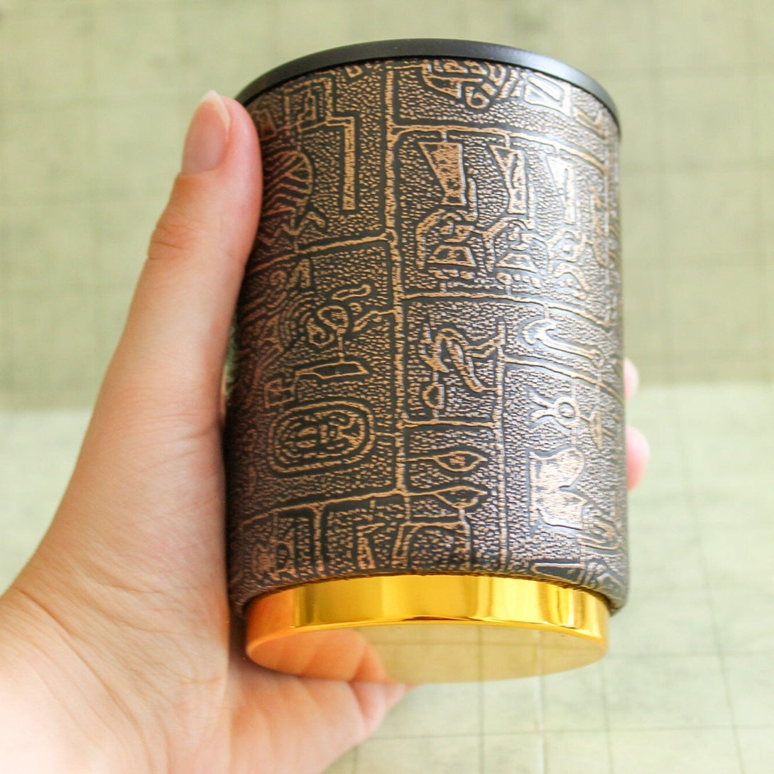 Luxury PU Faux Leather Dungeons and Dragons Themed Dice Shaker Tumbler With Gold Foil Design Dnd - MysteryDiceGoblins