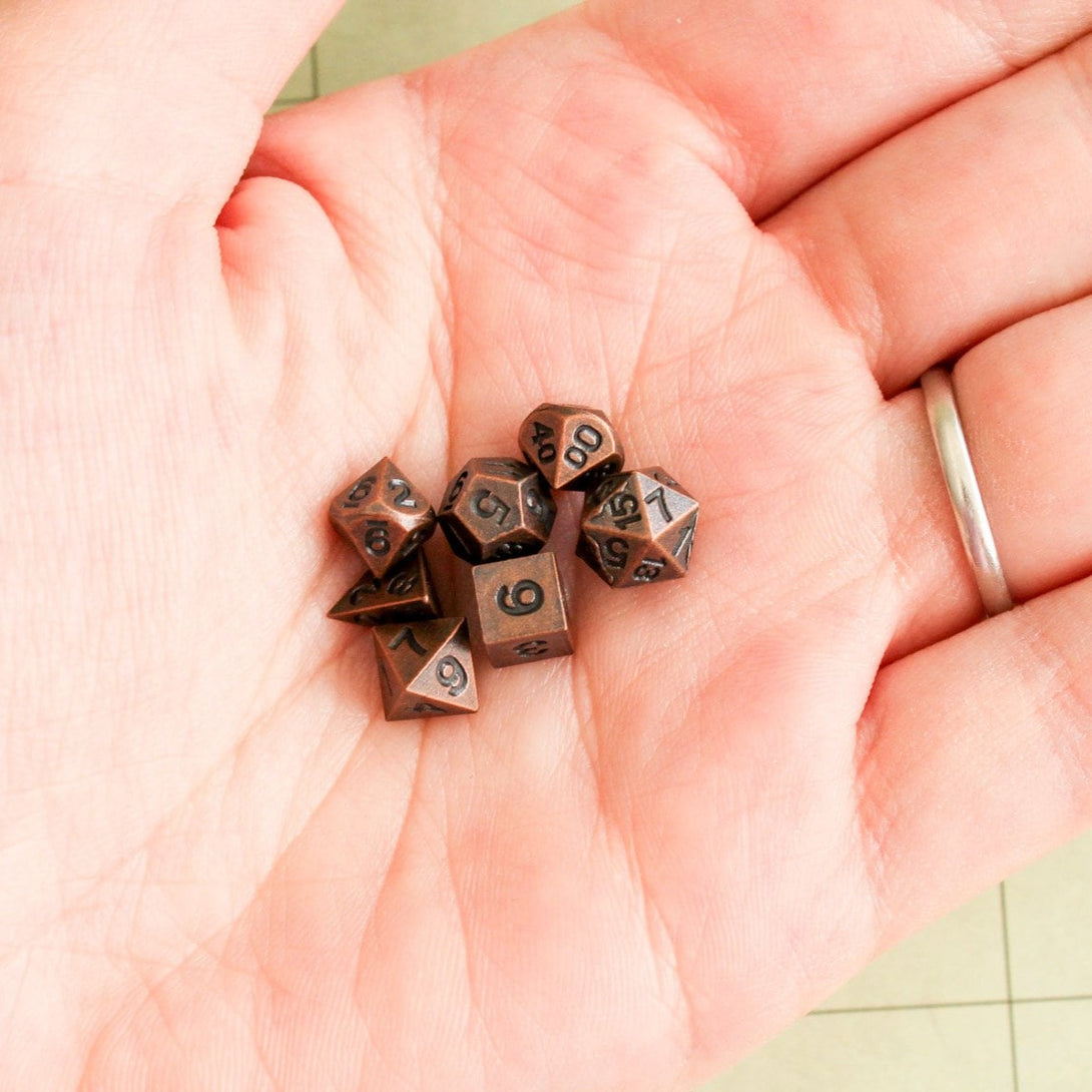 Bronze Small Mini dice | Metal Dice | Mini Dice | Small Dice | Tiny Dice | Mini Dice | Miniature Dice | D&D Dice | Dungeons and Dragons Dice - MysteryDiceGoblins