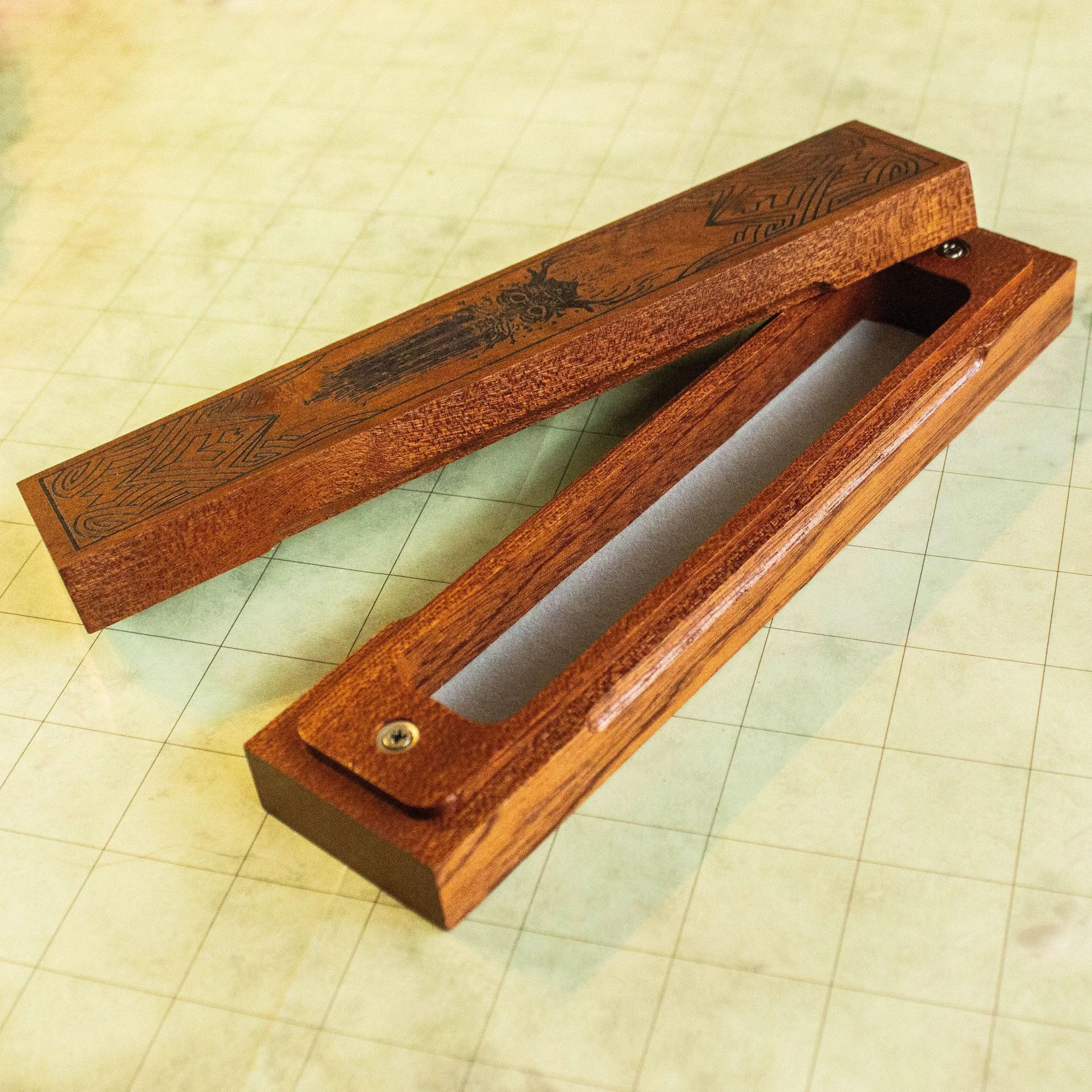 Wooden Engraved Dice Case