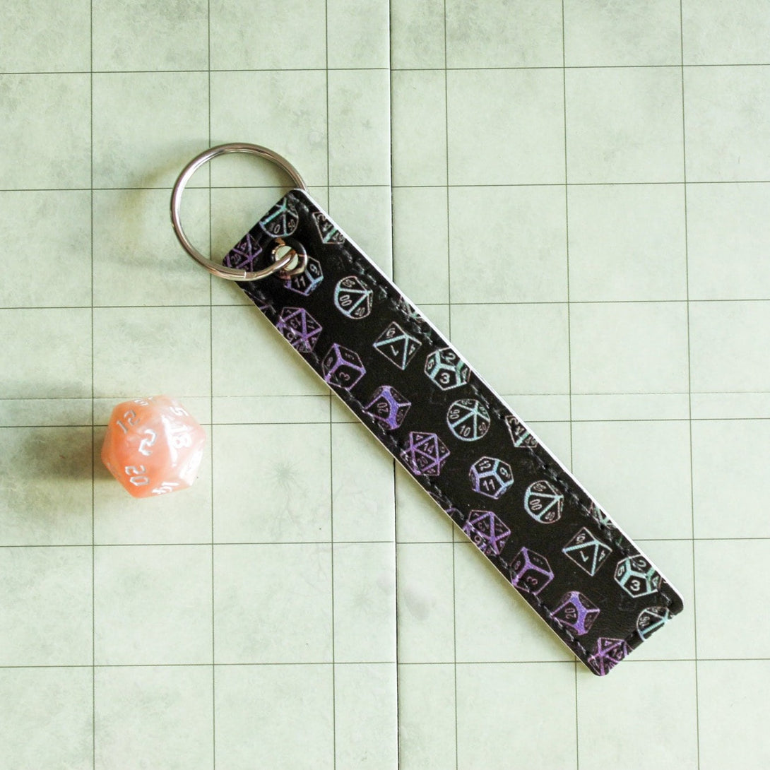 PU Leather Dind Dice Keyring - Dice DnD Key Chain - Key Ring DnD and other Tabletop RPGs - MysteryDiceGoblins