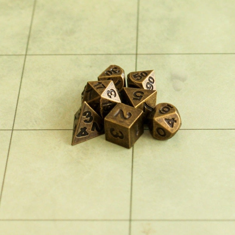 Gold Small Mini dice | Metal Dice | Mini Dice | Small Dice | Tiny Dice | Mini Dice | Miniature Dice | D&D Dice | Dungeons and Dragons Dice - MysteryDiceGoblins