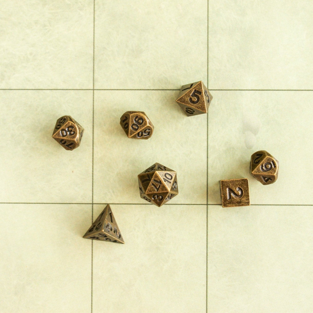 Gold Small Mini dice | Metal Dice | Mini Dice | Small Dice | Tiny Dice | Mini Dice | Miniature Dice | D&D Dice | Dungeons and Dragons Dice - MysteryDiceGoblins