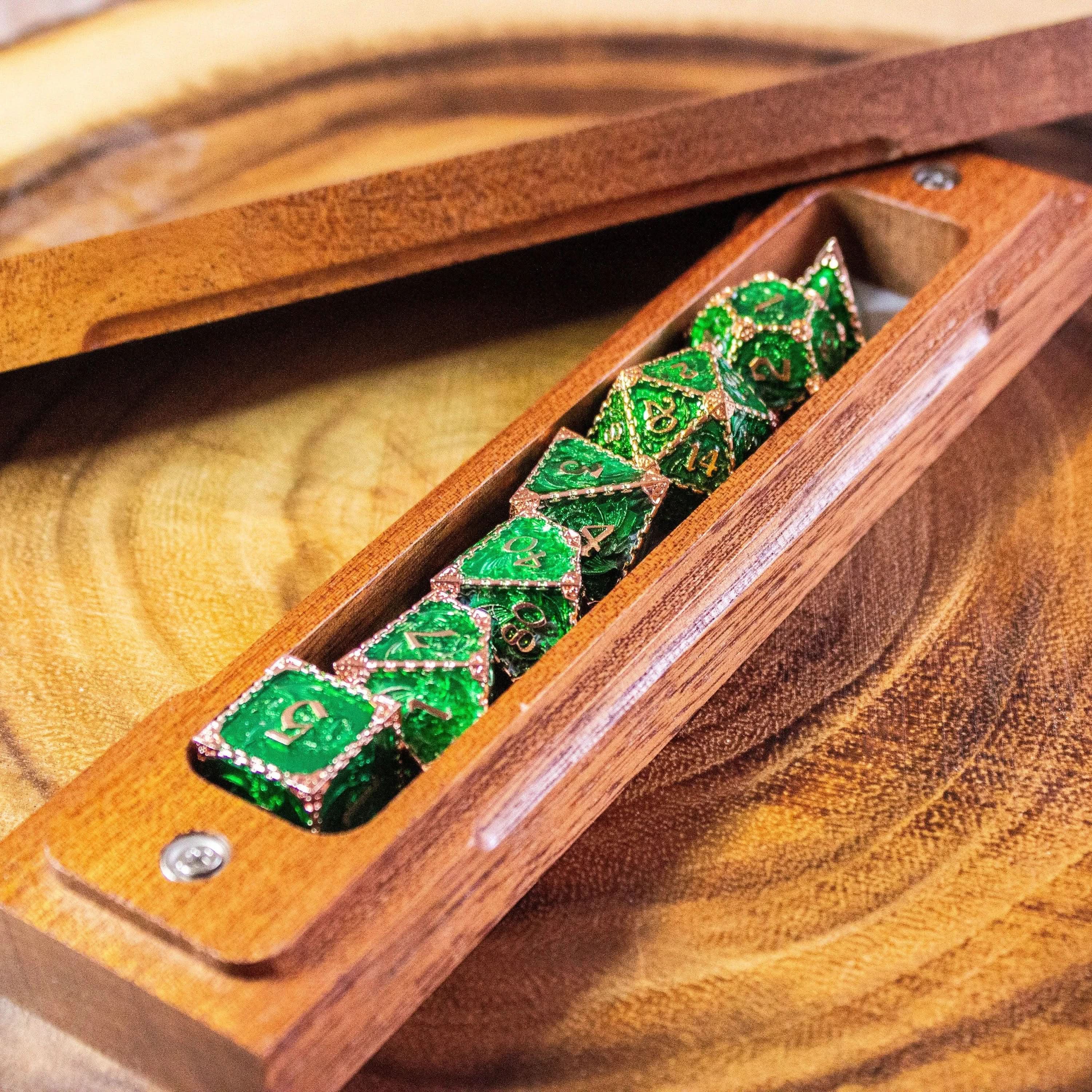 Wooden Engraved Dice Case