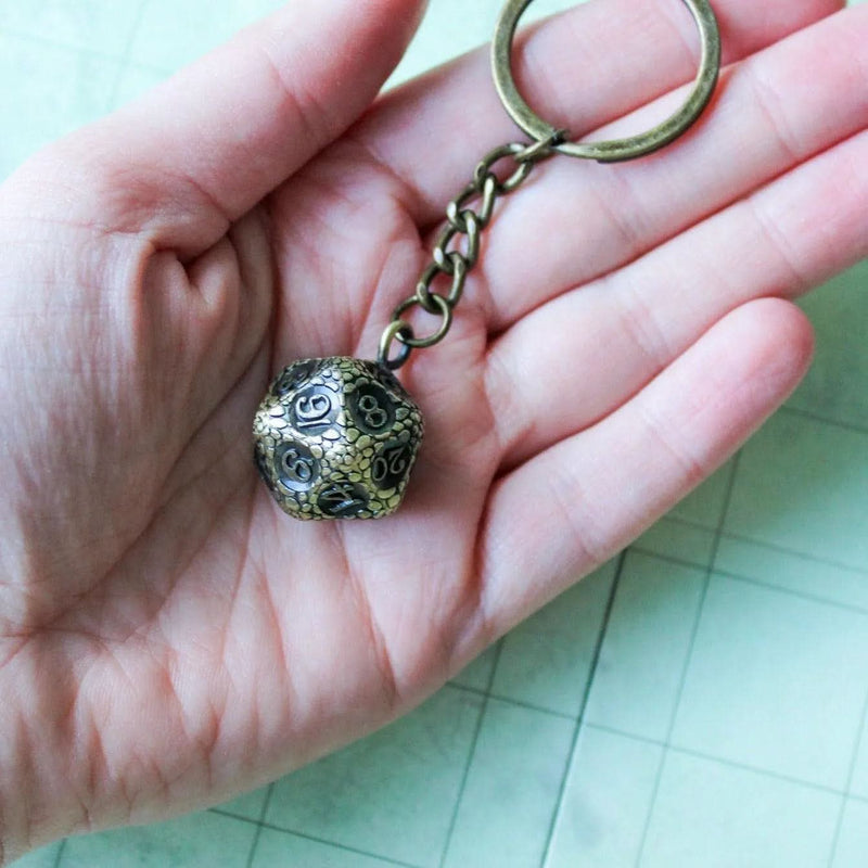 D20 Dice Dragon Scale Keyring
