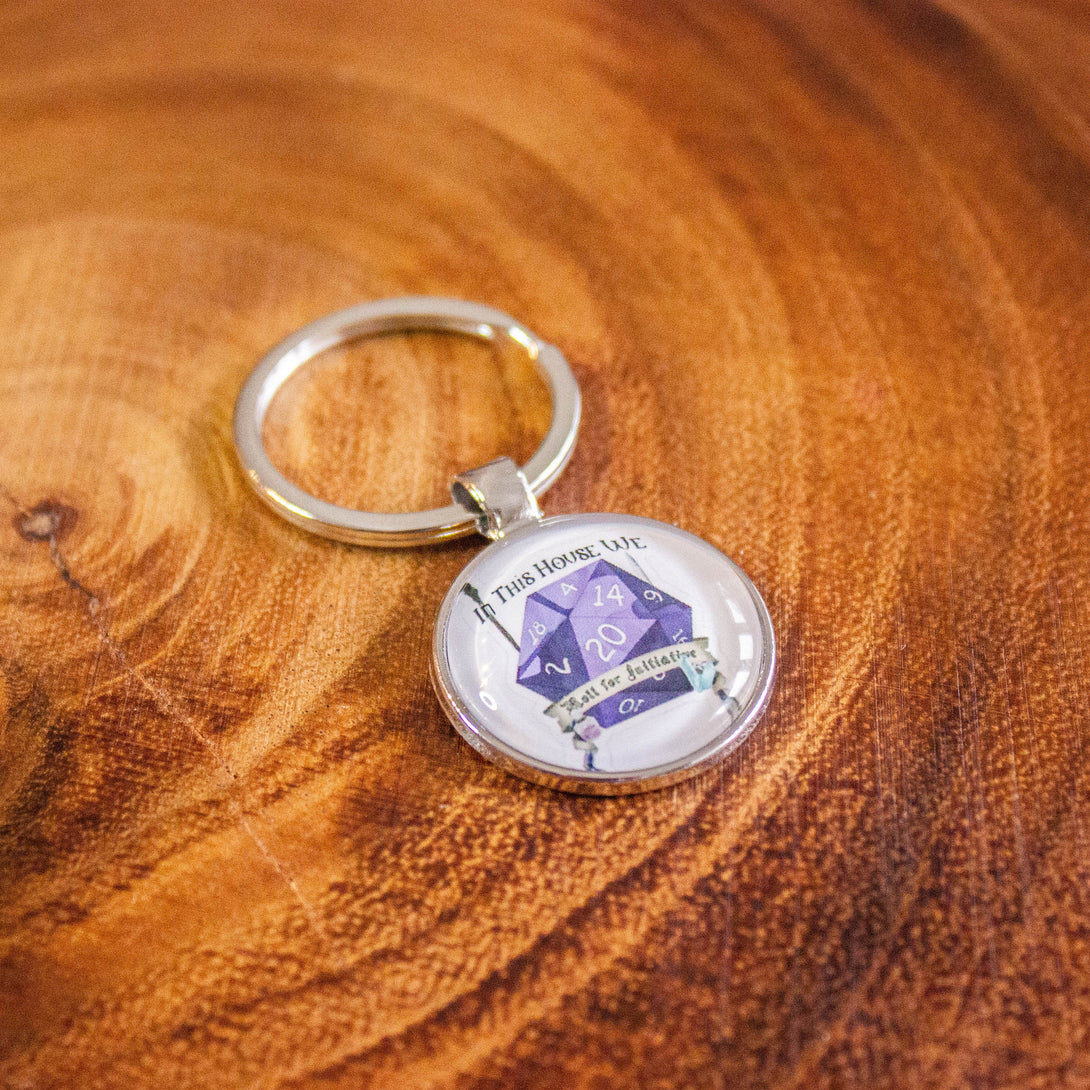 D20 Dice Purple Keyring Cute Dnd Gift - D20 Dice DnD Key Chain - Key Ring DnD and other Tabletop RPGs - MysteryDiceGoblins