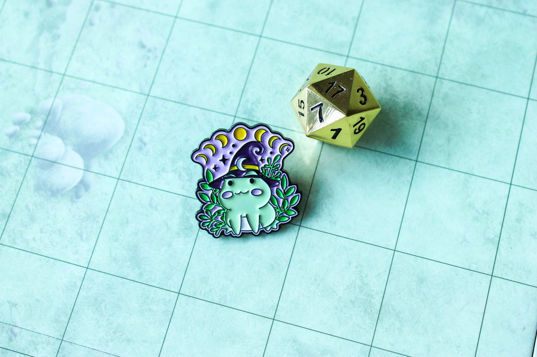 DnD Gift Moon Wizard Frog Enamel Pin Broach Dungeons and Dragons Cute Dnd Gift Colourful - MysteryDiceGoblins