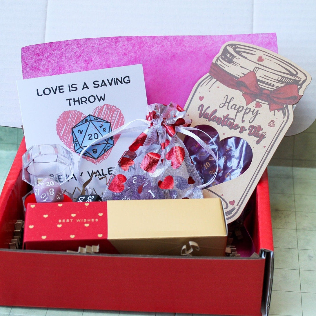 DnD Valentine's Day Box | Love Anniversary Gift DnD Mystery Bags | DnD Dice | Dungeons and Dragons - MysteryDiceGoblins