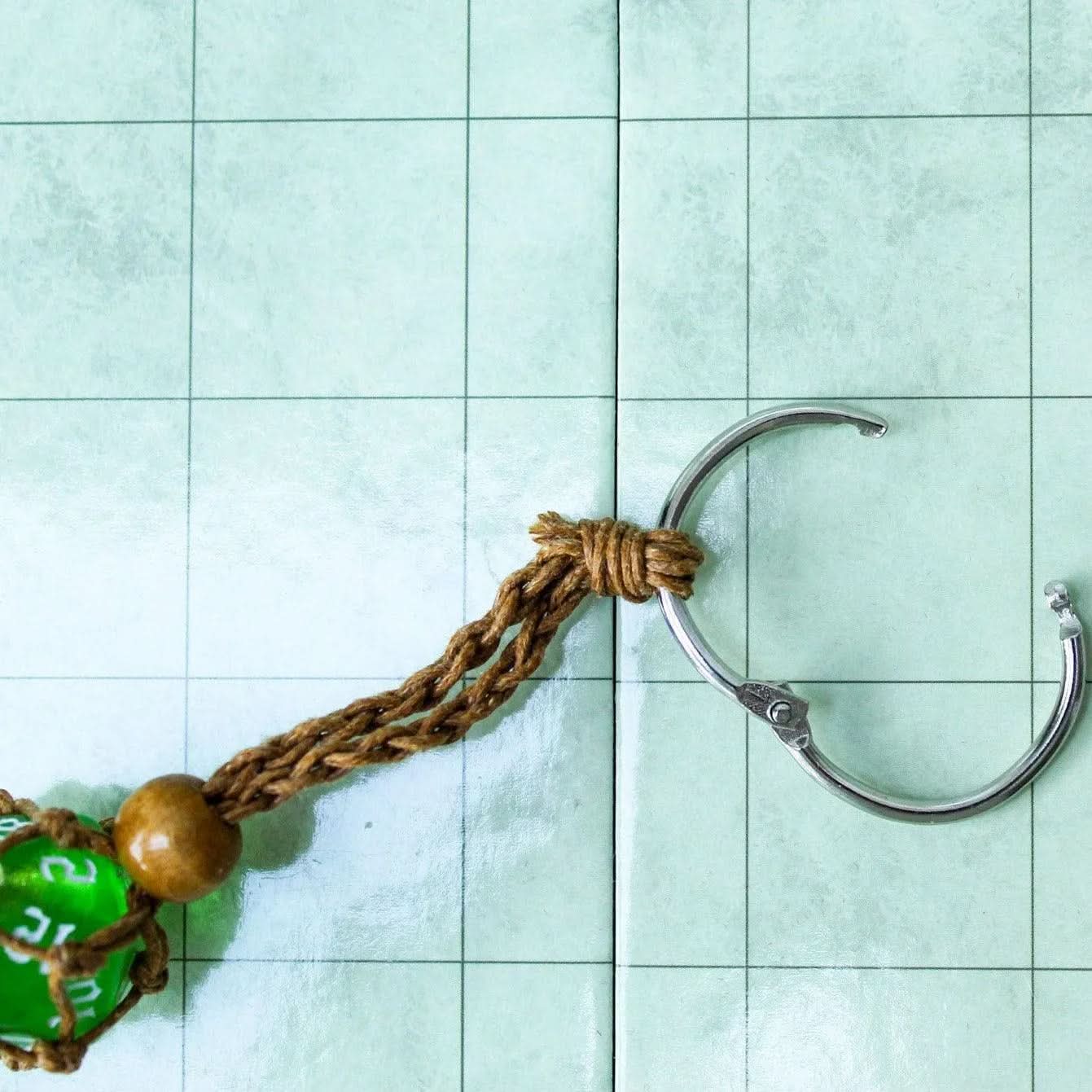 D&D D20 Dice Keyring - Removable Full Size D20 - Waxed Cotton Cord | Many Dice Colours | RPG Fantasy Gift TTRPG  - MysteryDiceGoblins