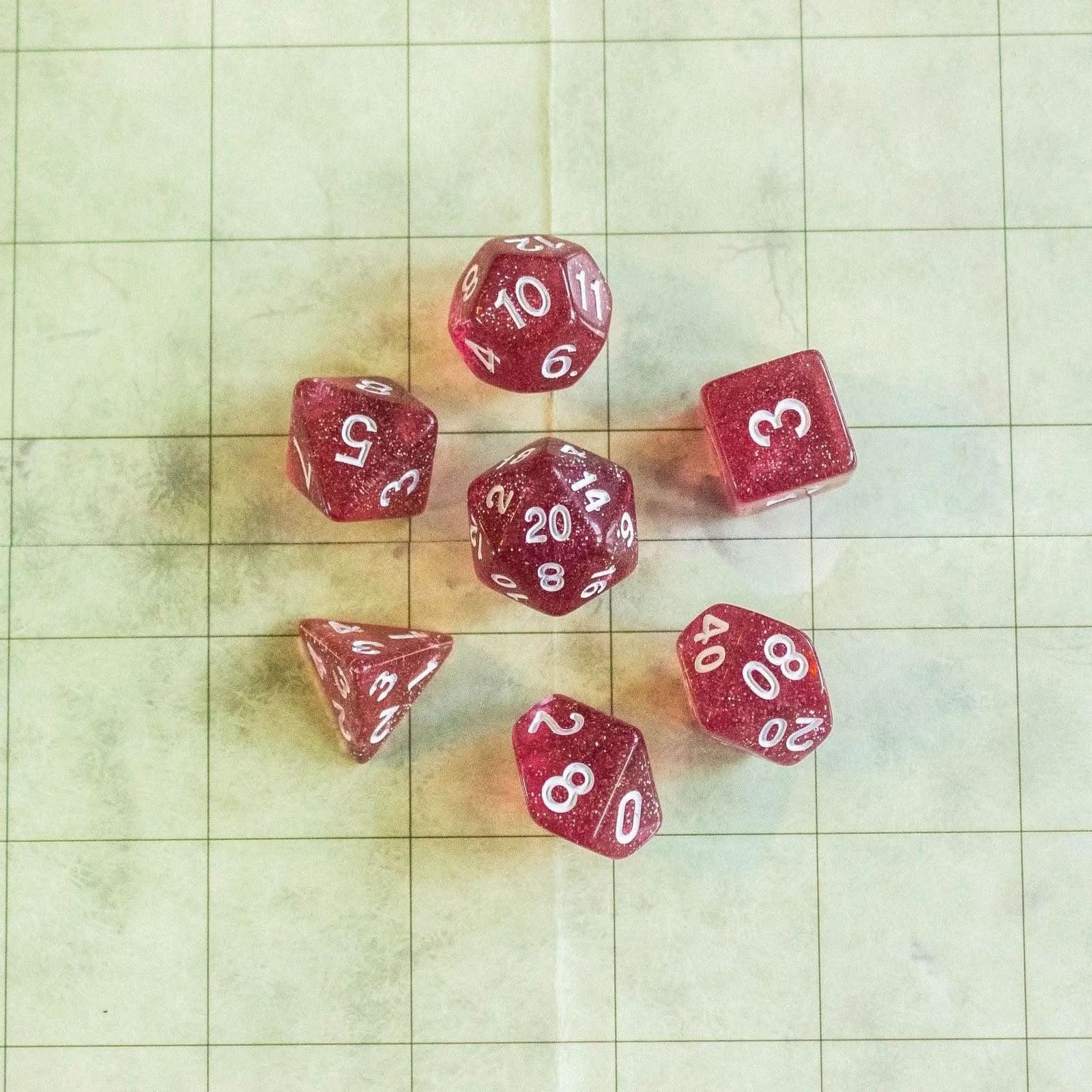 Fuchsia Glitter Dice